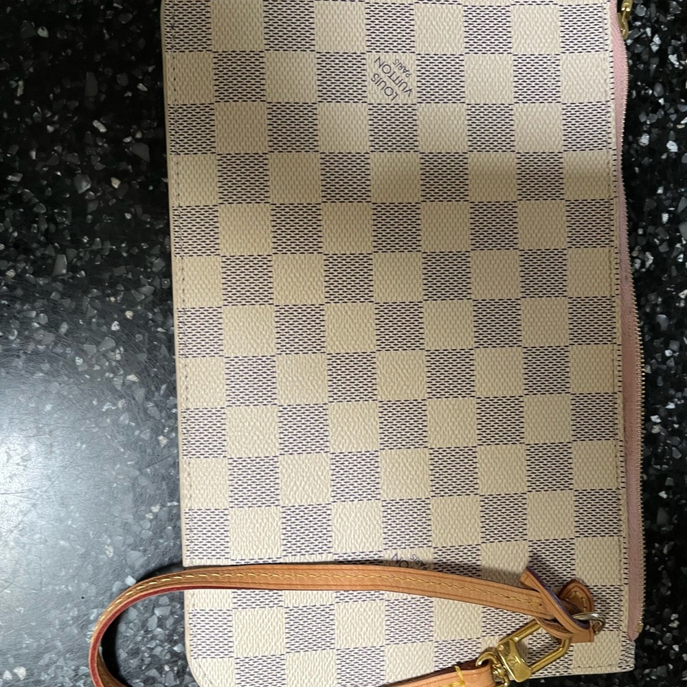 SOLD Louis Vuitton Damier Azur Wristlet - Cream and Blue